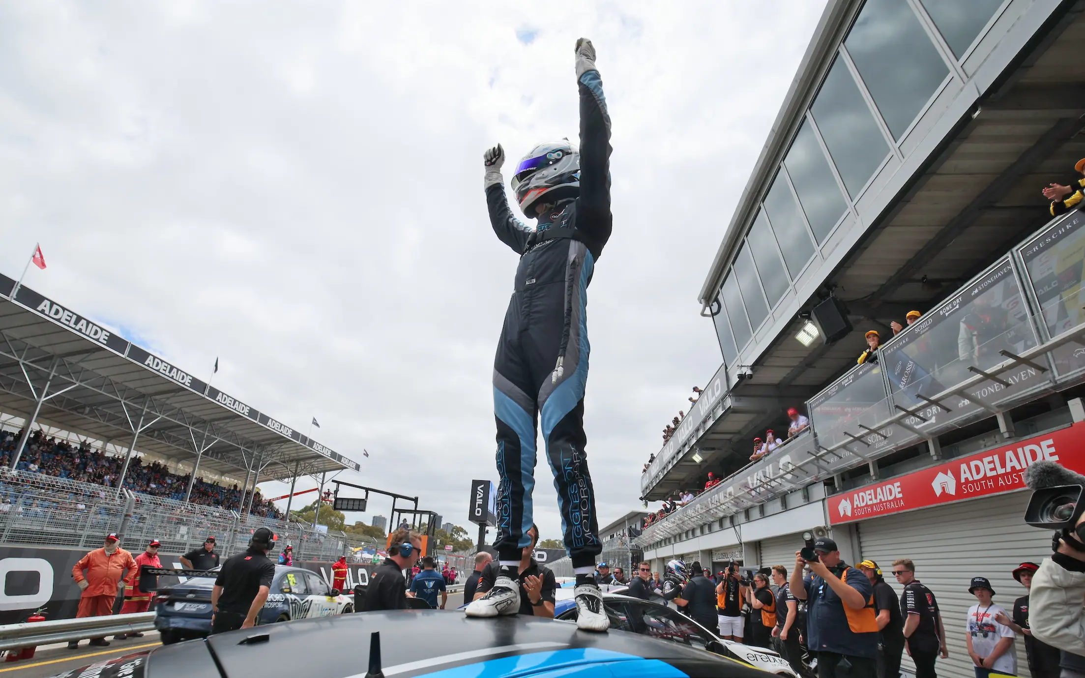 kai allen standing on car adelaide 2023