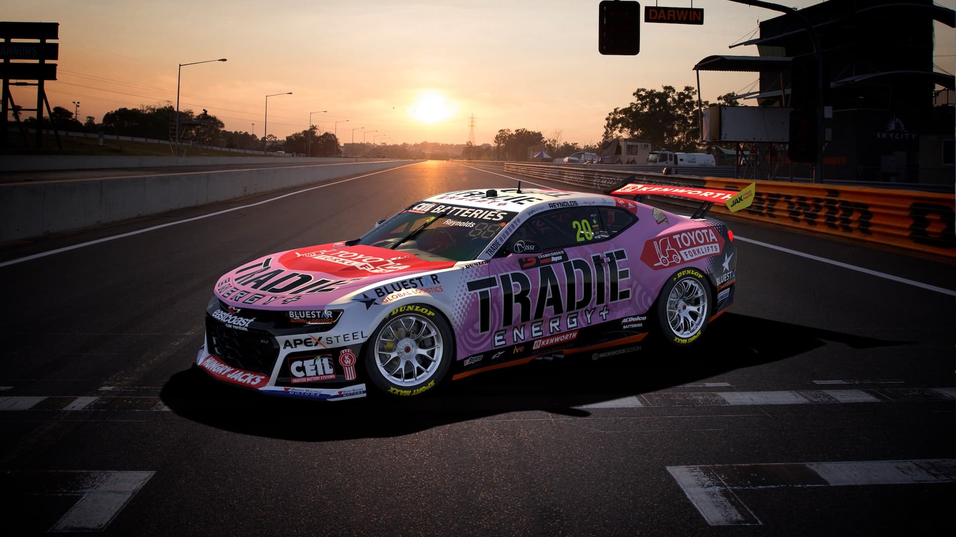 T18 2025 CAMARO Livery Design FINAL UPDATE (DR 20 TRADIE ENERGY) 12-05-25 (DARWIN SPEC) PROMO PIC V1 FRONT 3-4 L